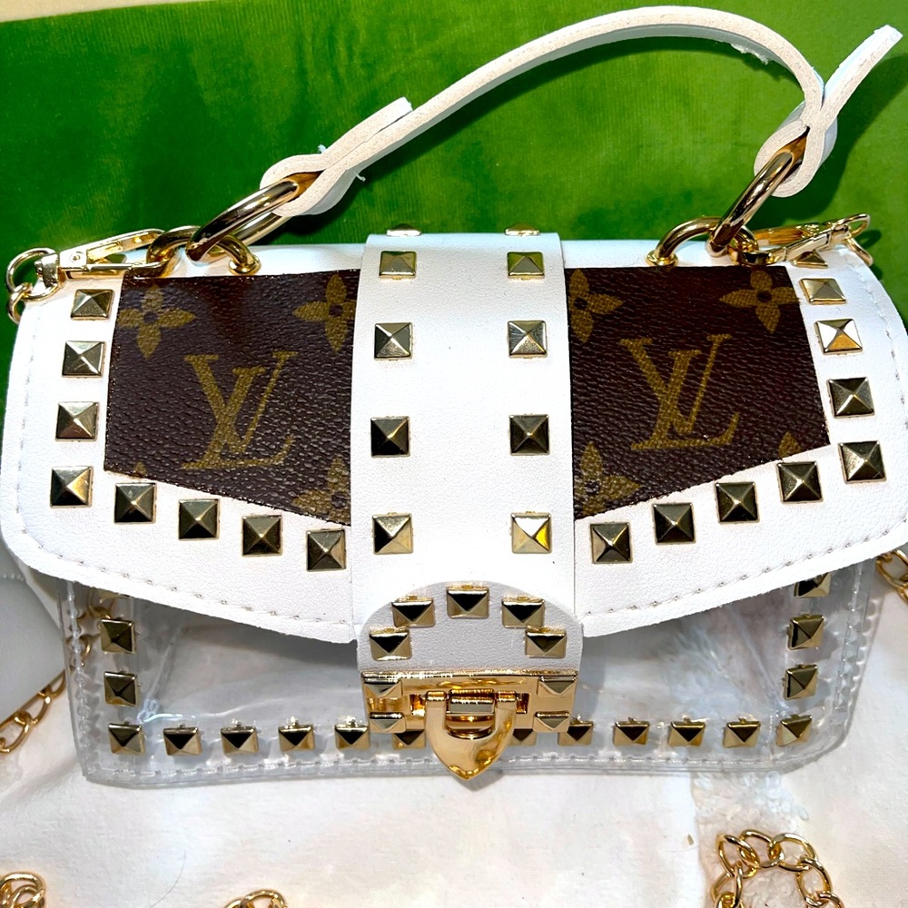 Louis, Up Cycled, Clear Stadium Bag White